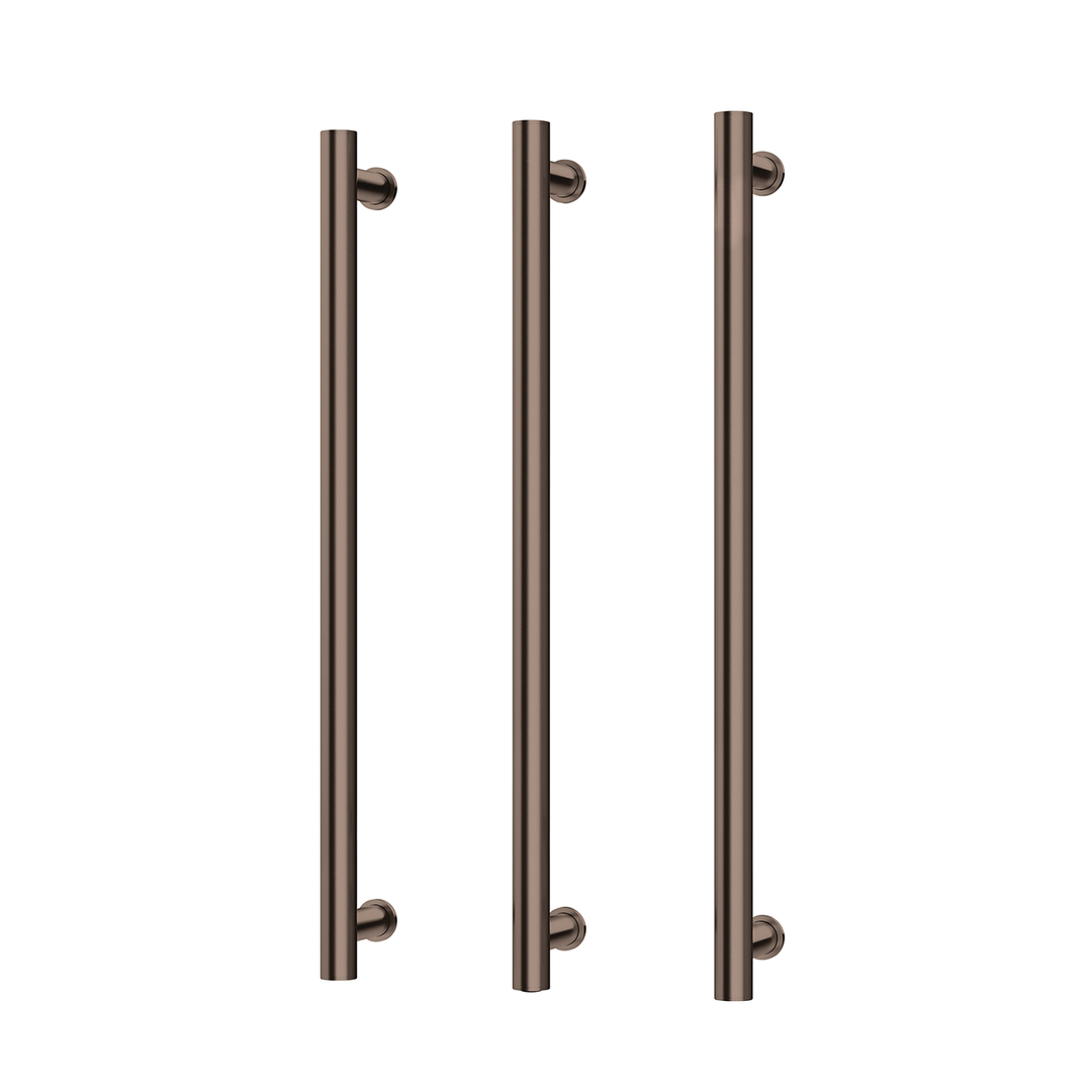 Phoenix Phoenix Heated Triple Towel Rail Round 800Mm Brushed Bronze