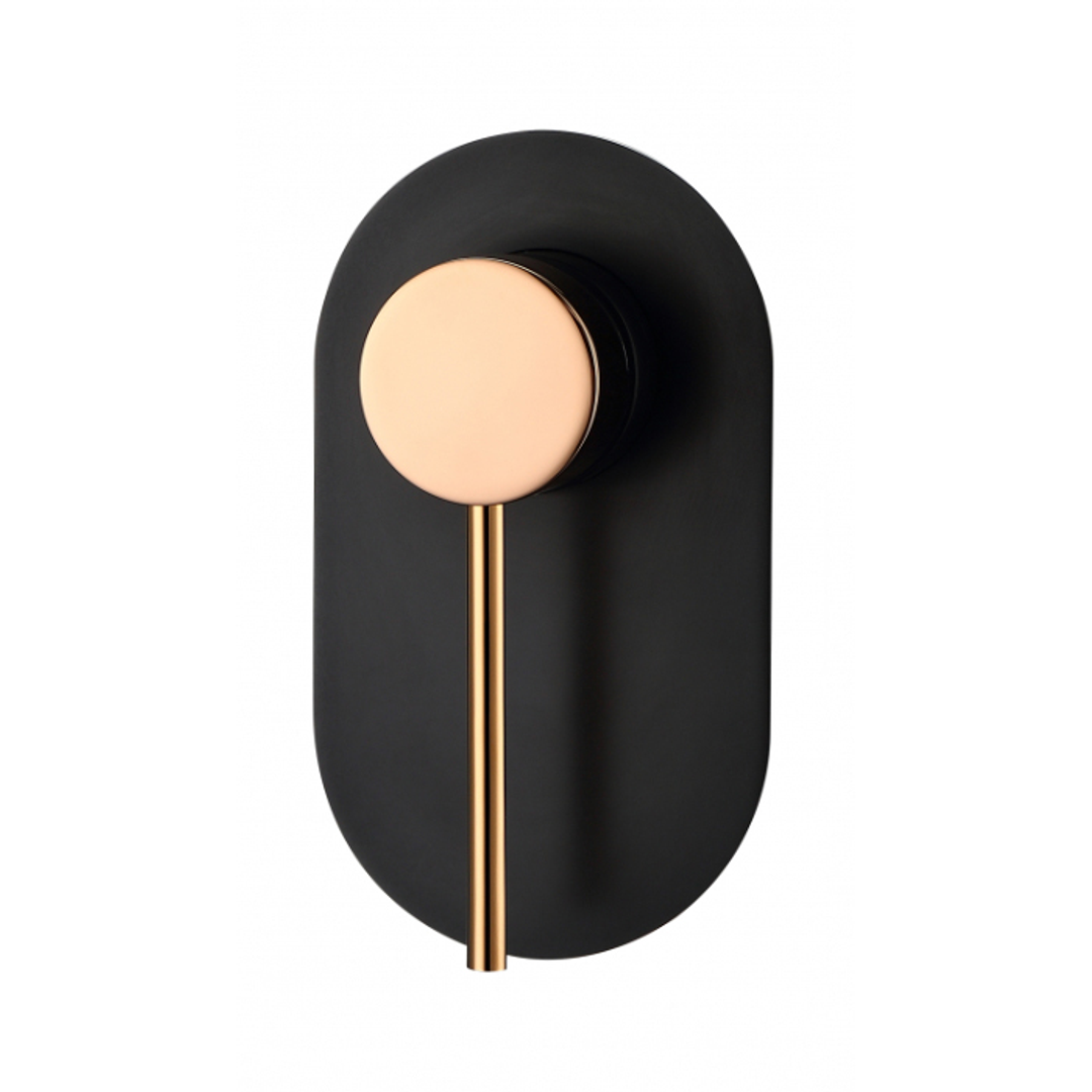 Otti Roul Wall Mixer Matte Black & Rose Gold