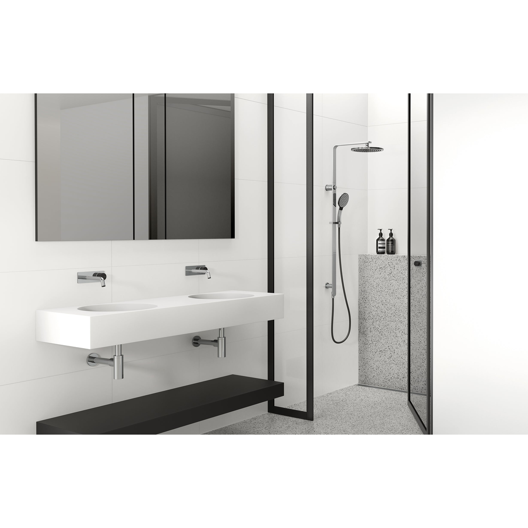 Phoenix Toi Wall Basin/Bath Mixer Set-Chrome/Matte Black