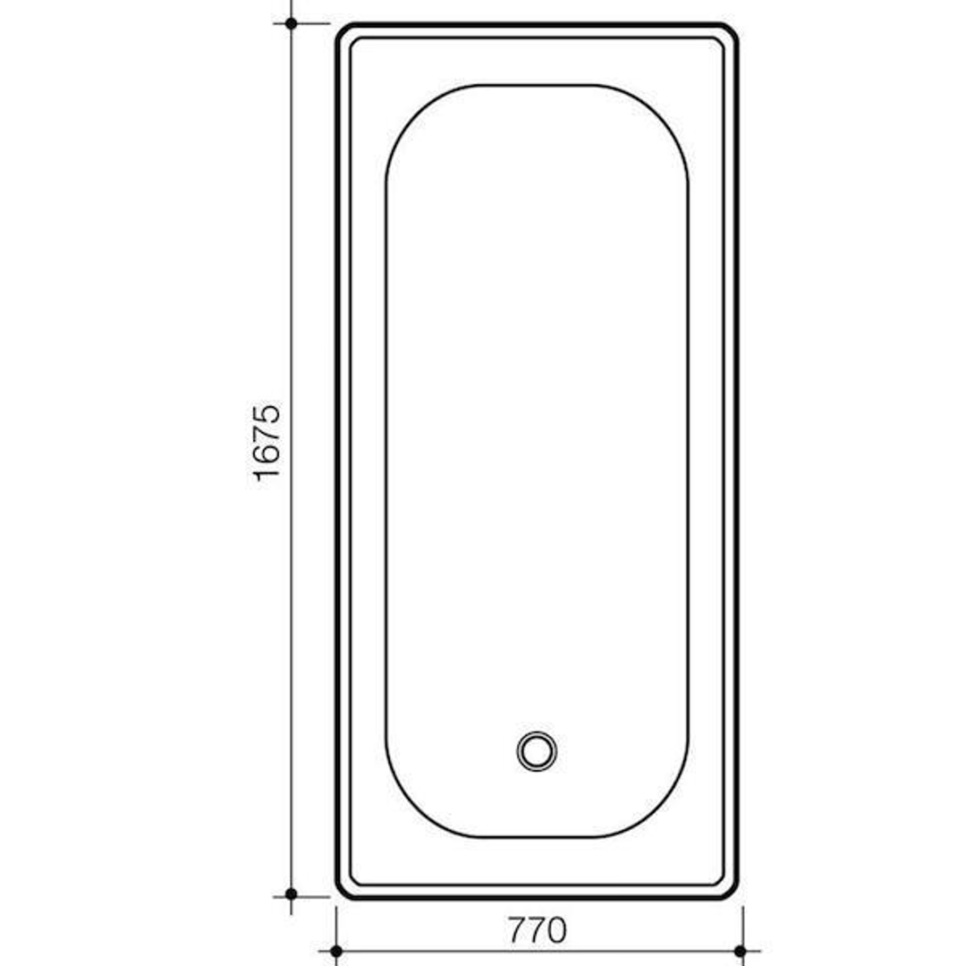 Caroma Stirling Steel Bath White 1675mm