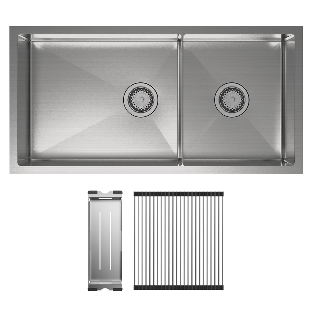 Fienza Hana Double Kitchen Sink Kit - 40L/27L