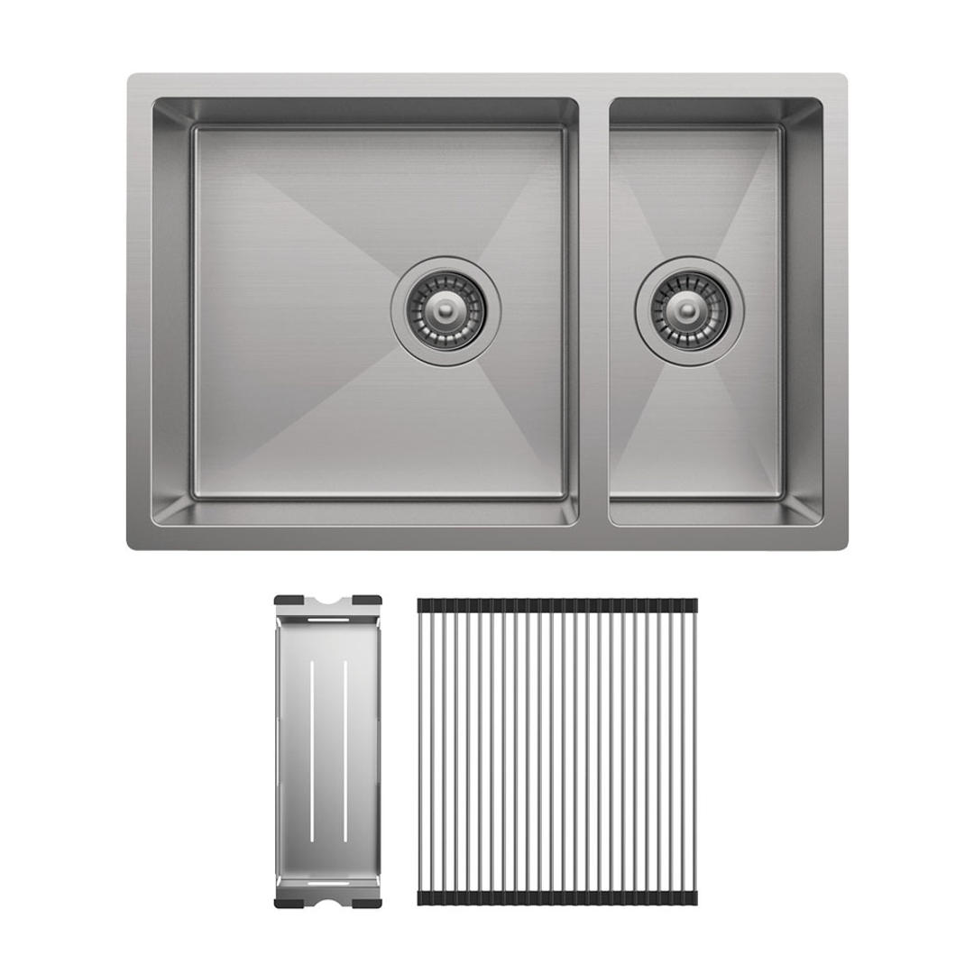 Fienza Hana Double Kitchen Sink Kit - 30L/15L