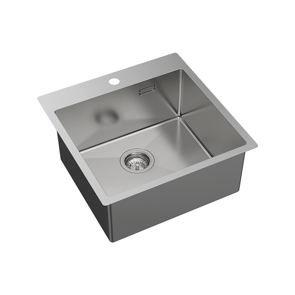 Fienza Hana Laundry Sink 42L With Overflow 1Th Hole Top Mount 510X510X230mm
