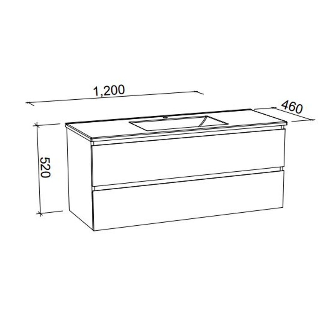 Nevada Plus Floorstanding Vanity 1200mm Alpha Ceramic Top