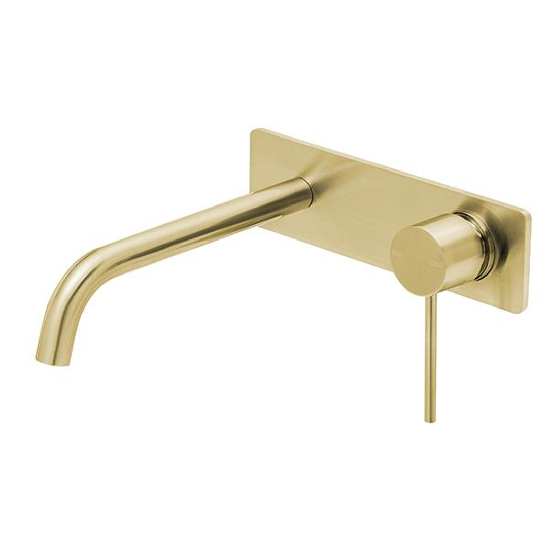 Phoenix Vivid Slimline Wall Basin Mixer Set 230mm Brushed Gold