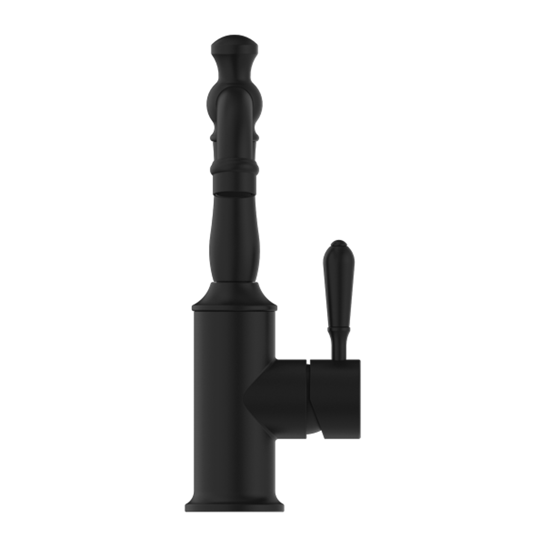 Nero York Basin Mixer With Metal Lever Matte Black