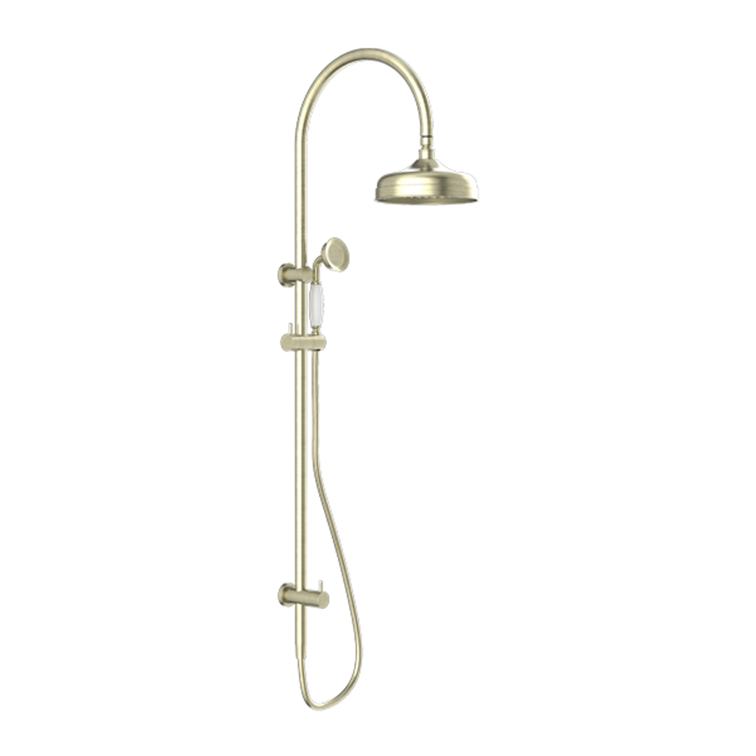 Nero York Twin Shower With Metal Hand Shower Aged Brass