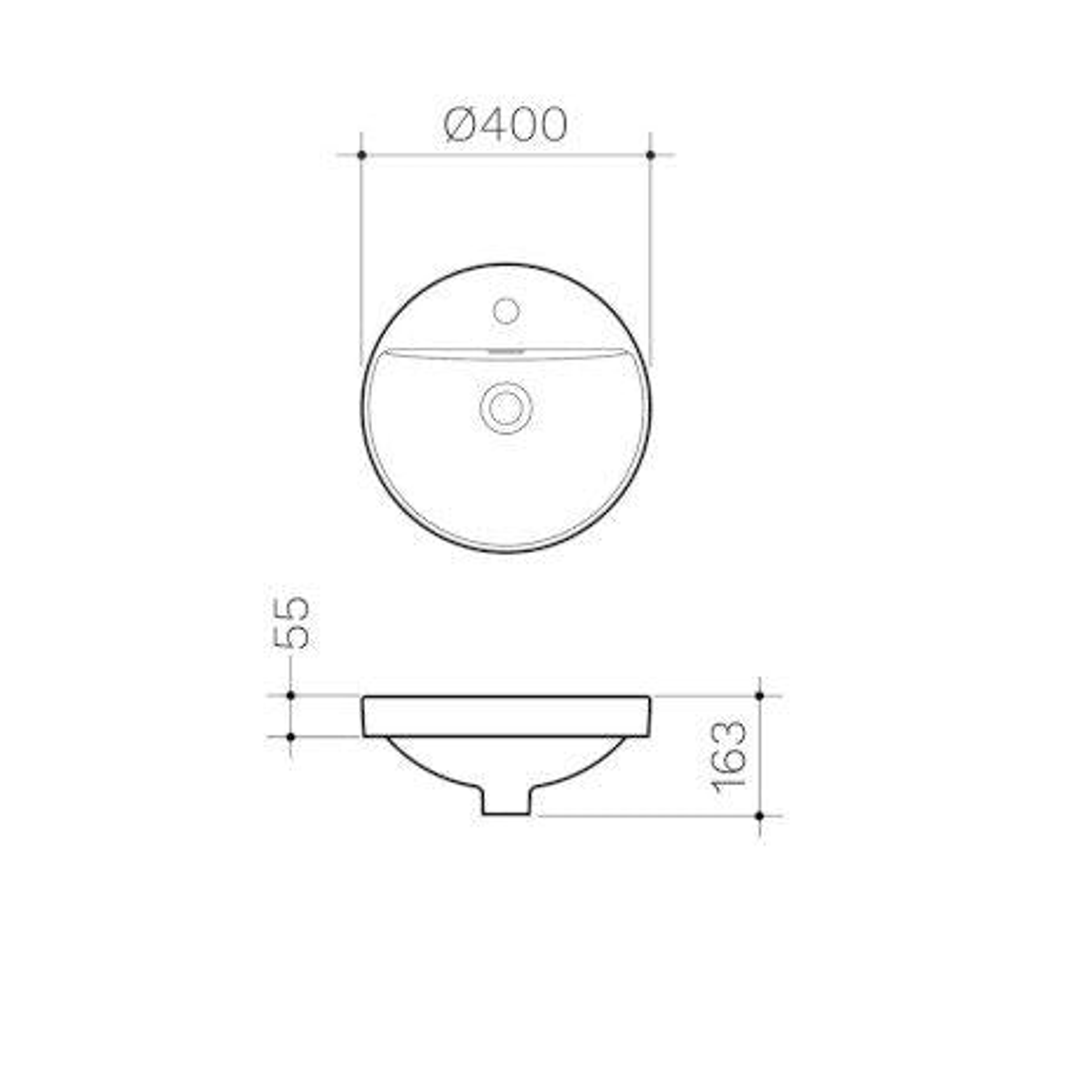 Clark Round Inset Basin With Tap Landing 400mm