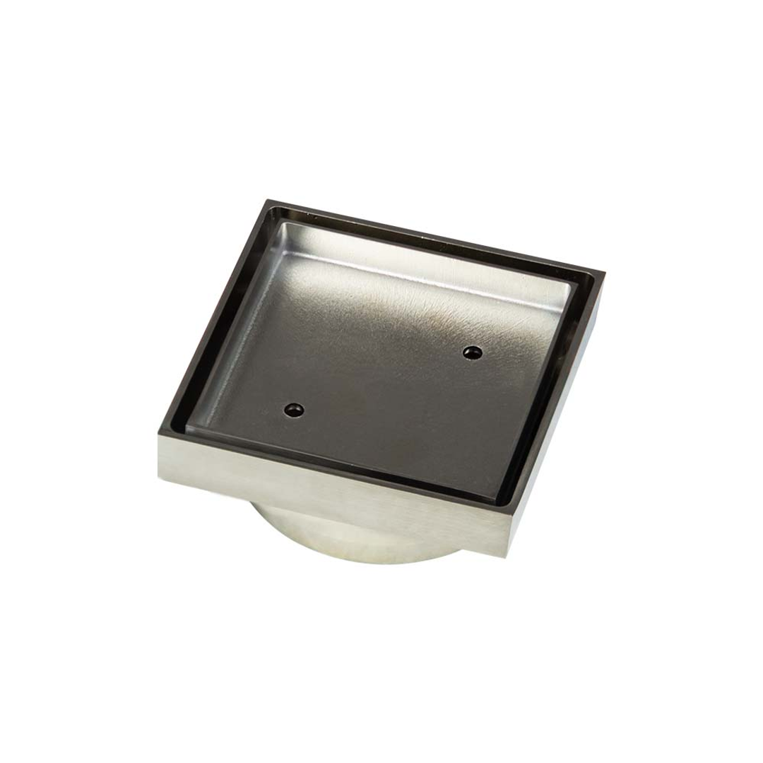 Brasshards Mixx Brass Tile Grate Square 100Mm Brushed Nickel