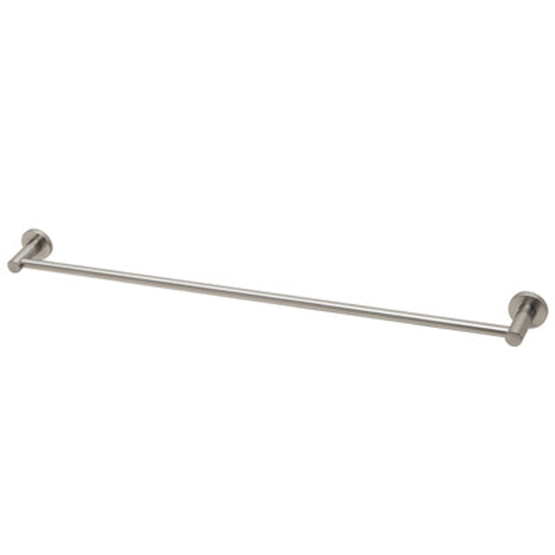 Phoenix RadII Single Towel Rail 800mm Round Plate Brushed Nickel Ra803 Bn
