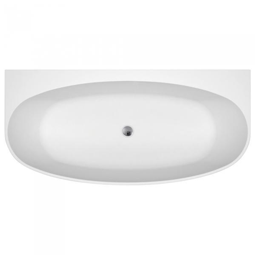 Fienza Keeto Back-To-Wall Acrylic Bath Gloss White 1700mm