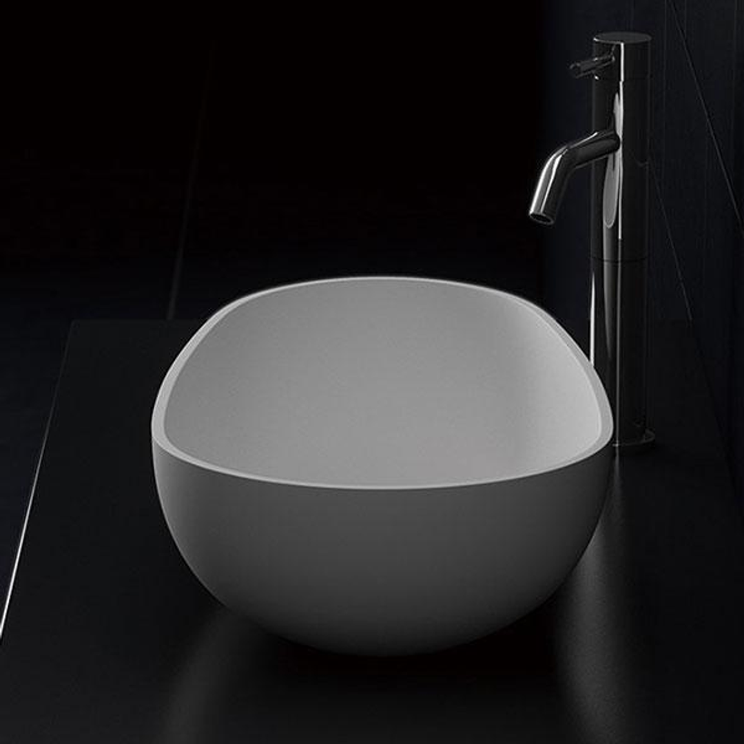 Kaskade Viva Cast Stone Above Counter Basin Matt White