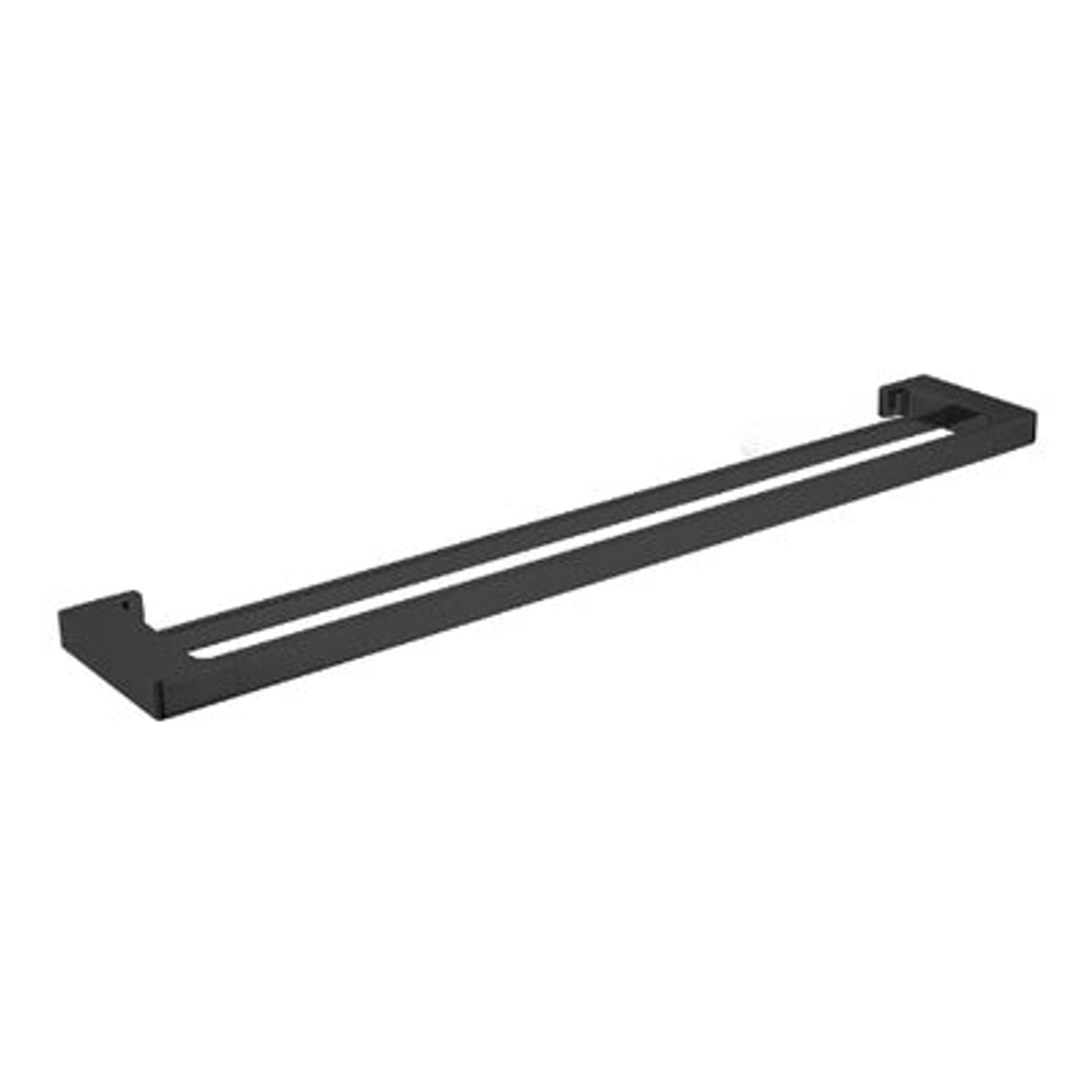 Nero Pearl/Vitra Double Towel Rail 800mm - Matt Black