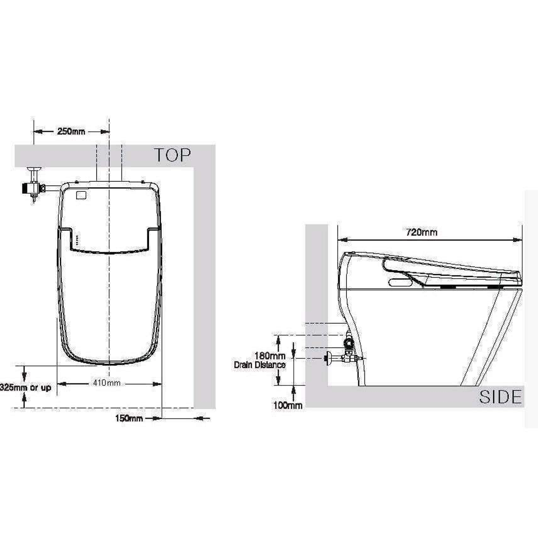 The Bidet Shop Throne King Ceramic S Trap Bidet Toilet