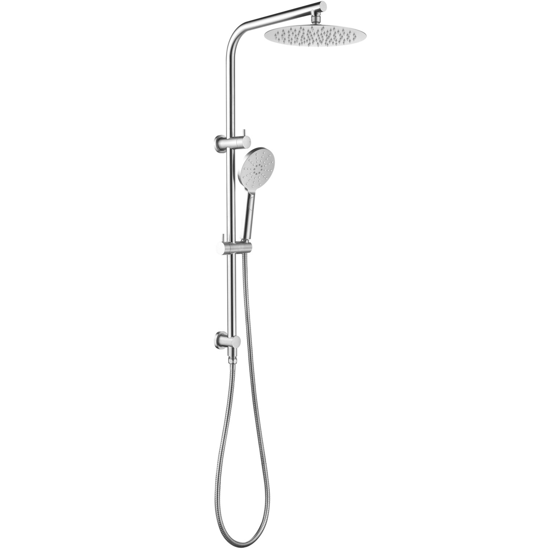 Otti Twin Shower On Rail Round Chrome 10 Shower Head