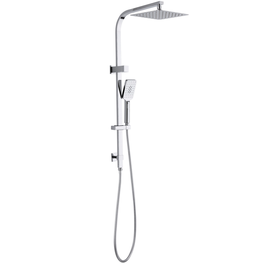 Otti Twin Shower On Rail Square Chrome 10 Shower Head