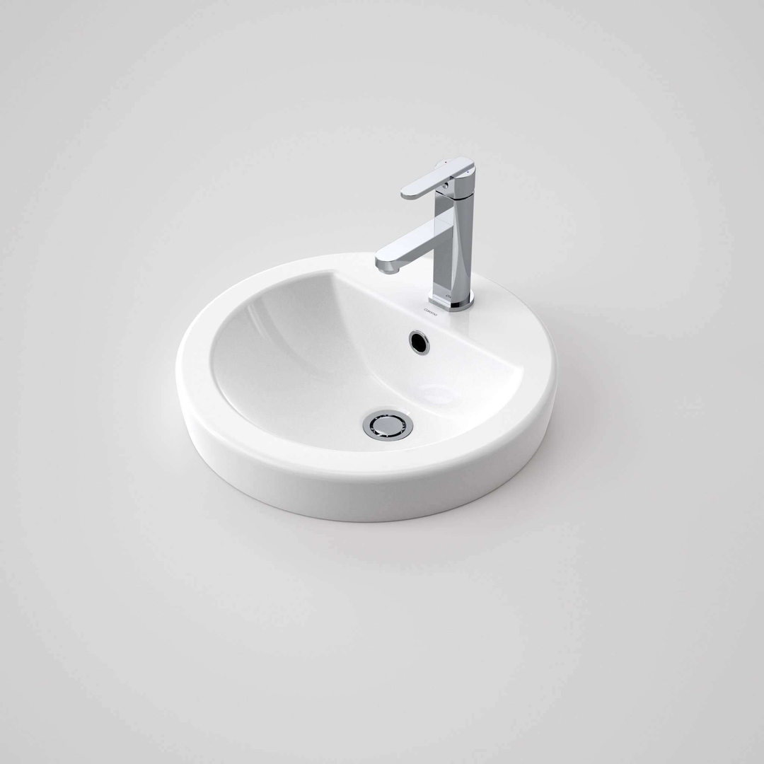 Caroma Cosmo Above Counter Basin 1 Tap Hole White