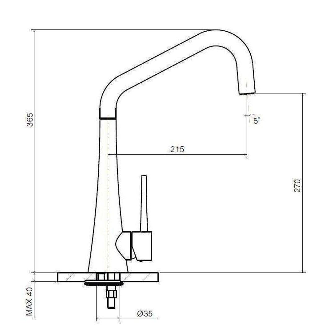 Abey Armando Vicario Tink Side Lever Kitchen Mixer Chrome