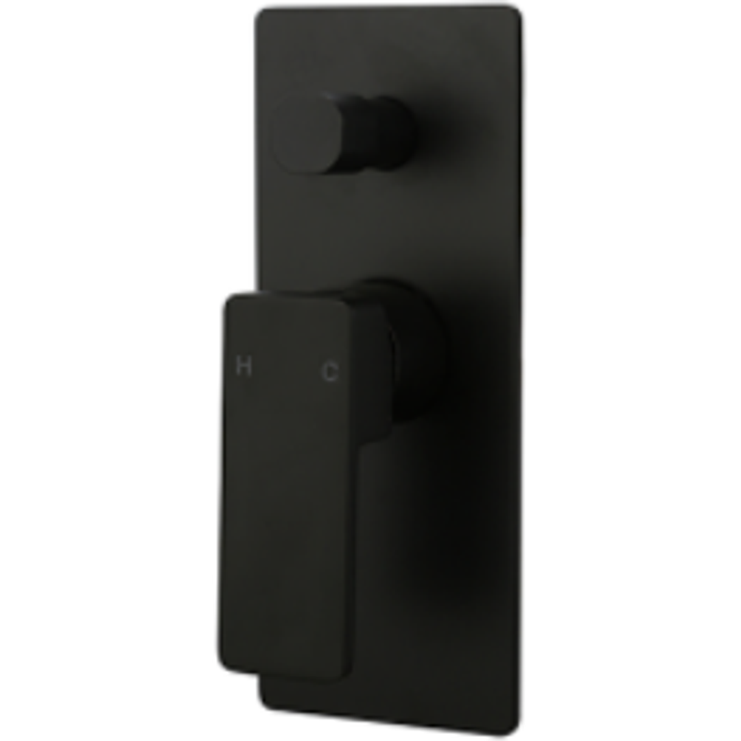 Bella Vista Milos Shower Flick Mixer With Diverter Black
