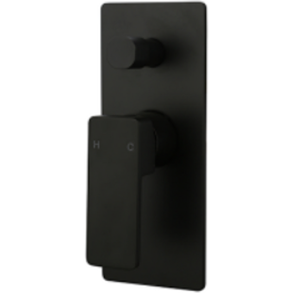 Bella Vista Milos Shower Flick Mixer With Diverter Black