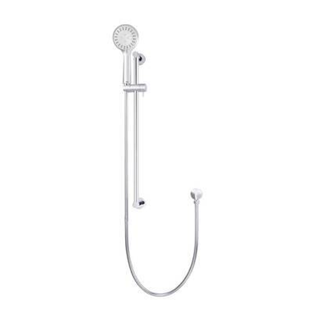 Meir Round Hand Shower On Rail Column Polished Chrome