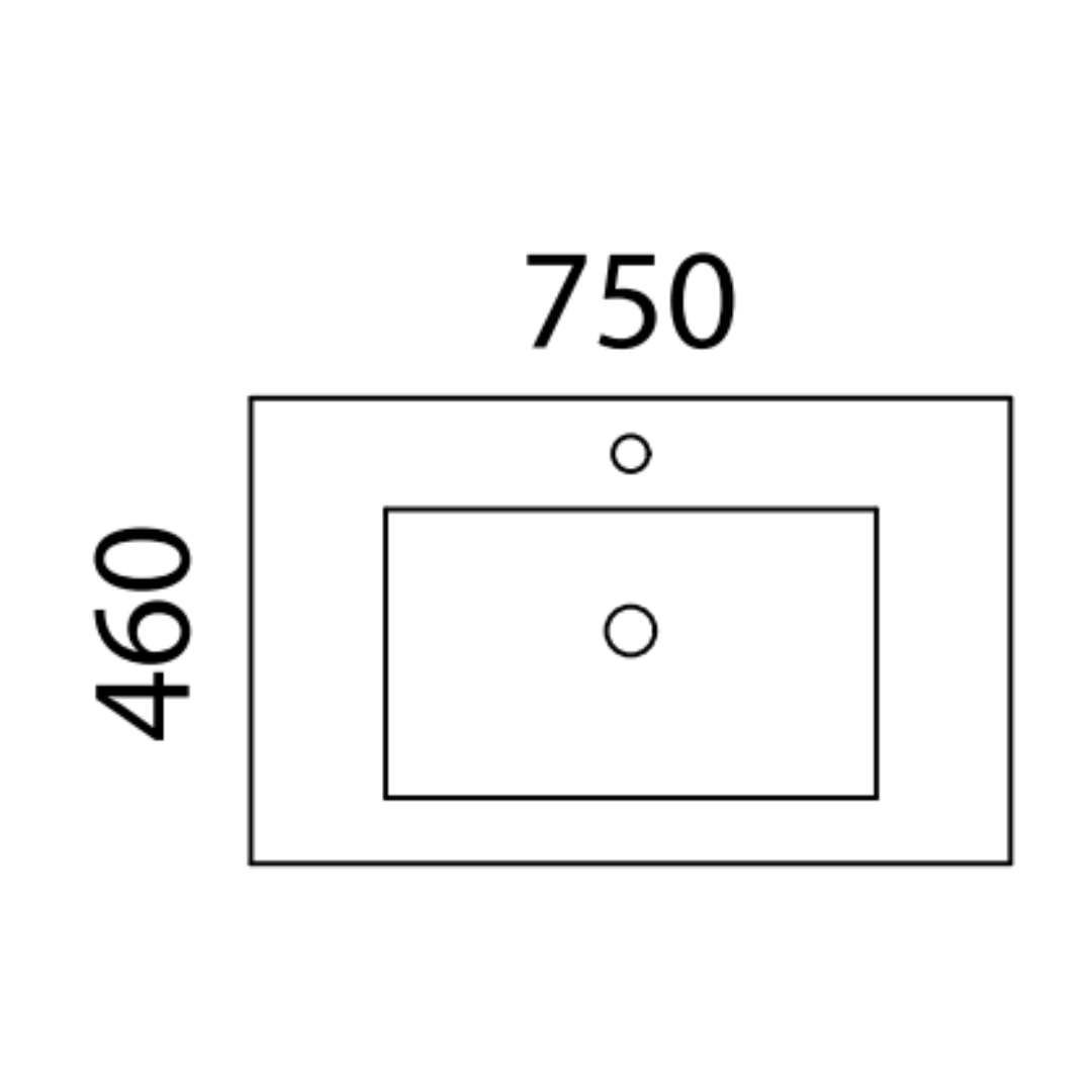 Victoria Vanity 750mm Alpha Ceramic Top Wall Hung(Timberln P#:V75Aw)