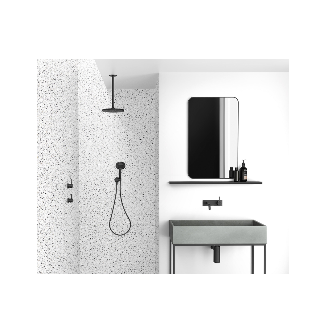 Phoenix Vivid Slimline Up Wall Basin/Bath Mixer Set-Matte Black