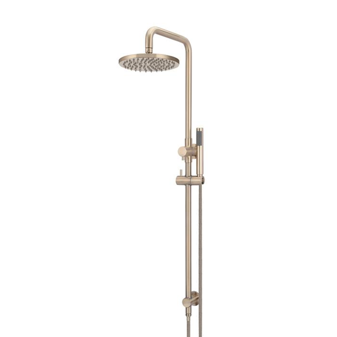 Meir Round Combination Shower Rail 200mm Rose & Hand Shower - Champagne