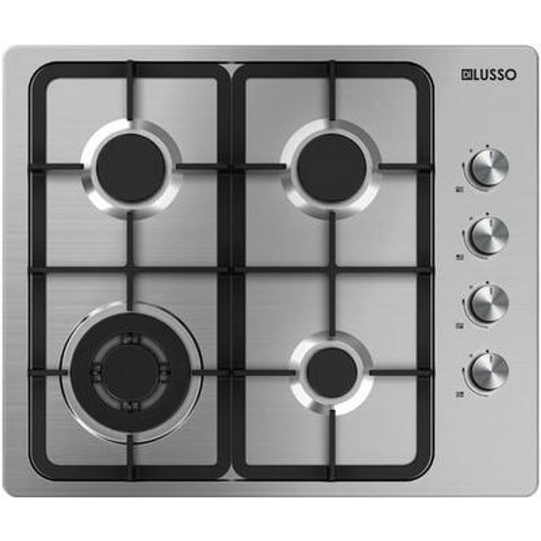 Di Lusso 60Cm Gas 4 Burner Cooktop Inc Wok Burner Stainless Steel