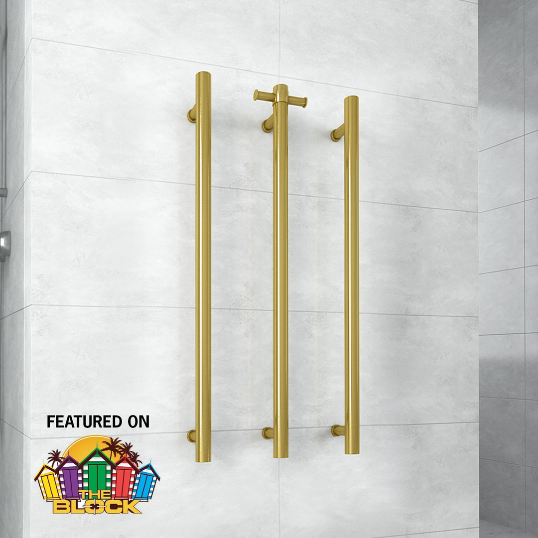 Thermogroup STRAIGHT/ ROUND VERTICAL BAR 30WATT BRUSHED GOLD