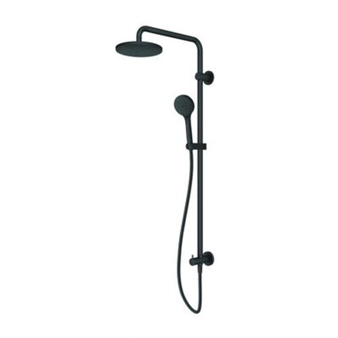 Bathe Aquas Luft 200 3 Twin Shower Bottom Inlet Matt Black Ba0106Mb