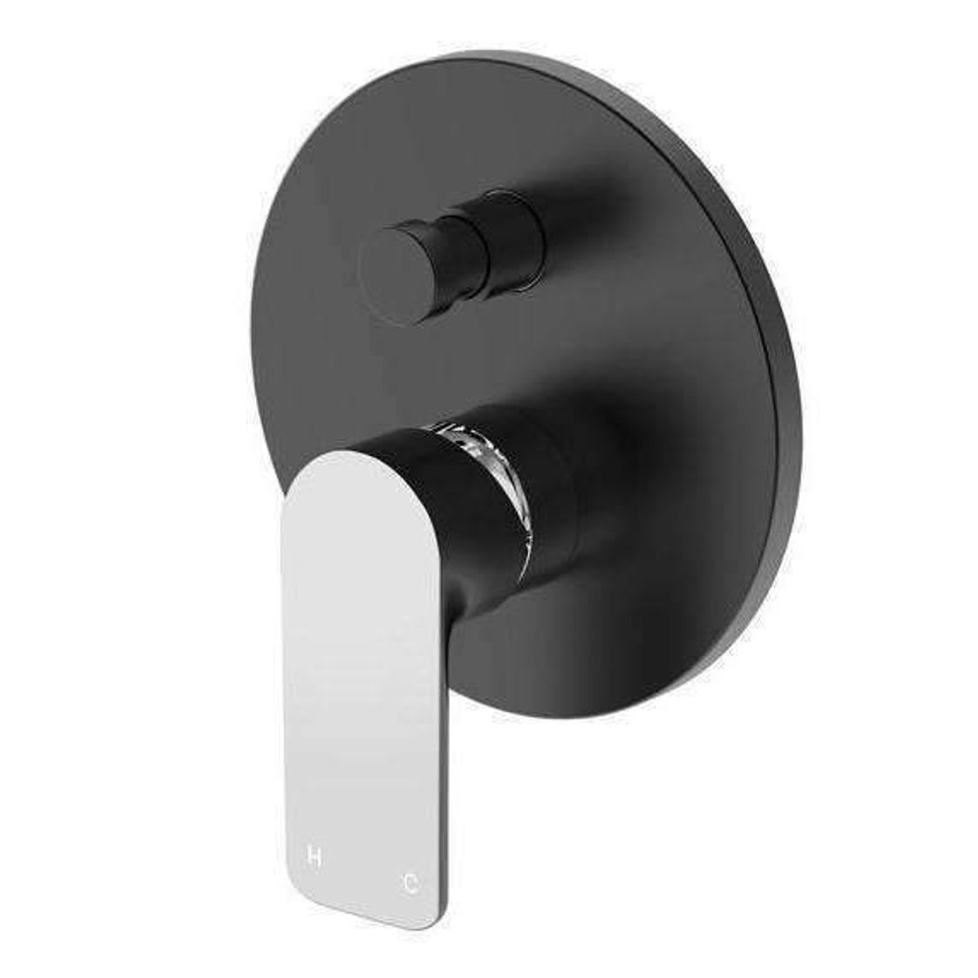 Harmony Bassini Shower Diverter Mixer Black Chrome