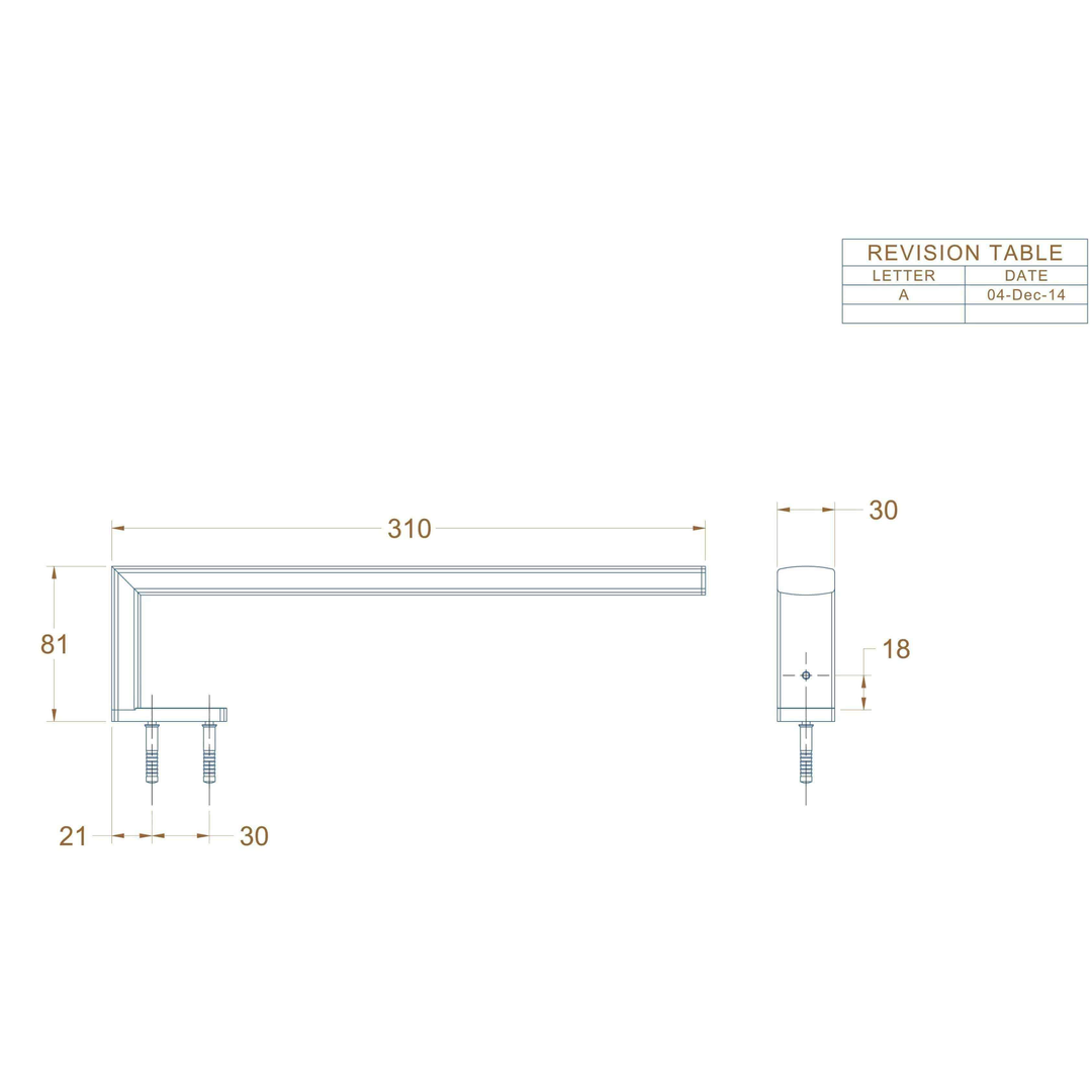 Avenir Xylo Hand Towel Rail Right Facing Chrome