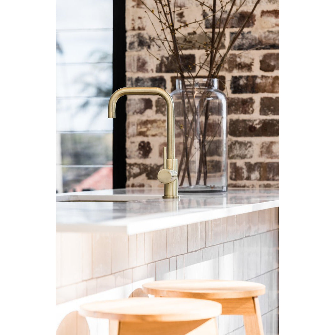 Meir Round Kitchen Mixer Tap Tiger Bronze