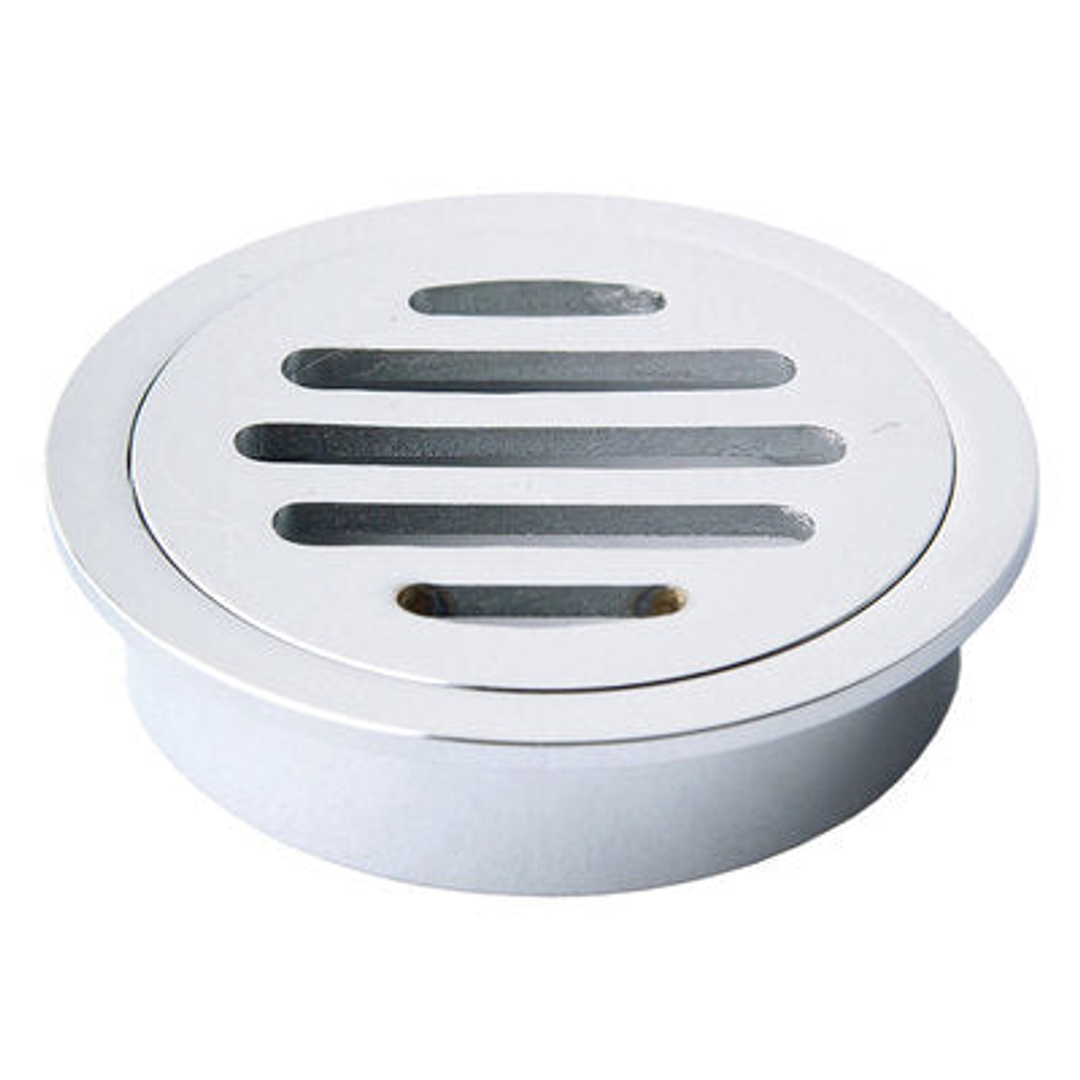 Round Drop in Trapscrew Grate Chrome 80mm