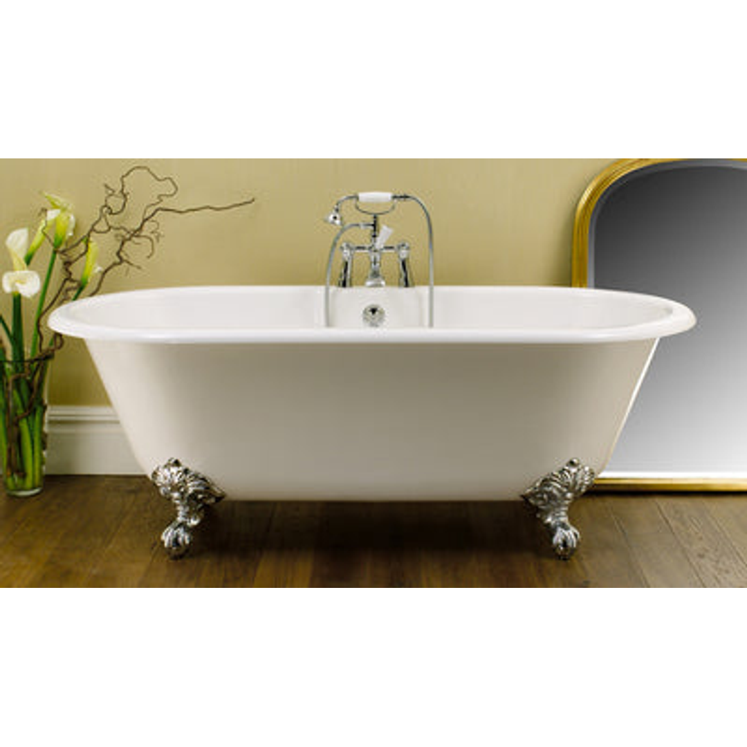 V+A Cheshire Freestanding Bath Adjustable Polished Nickel Ball & Claw Feet 1744mm