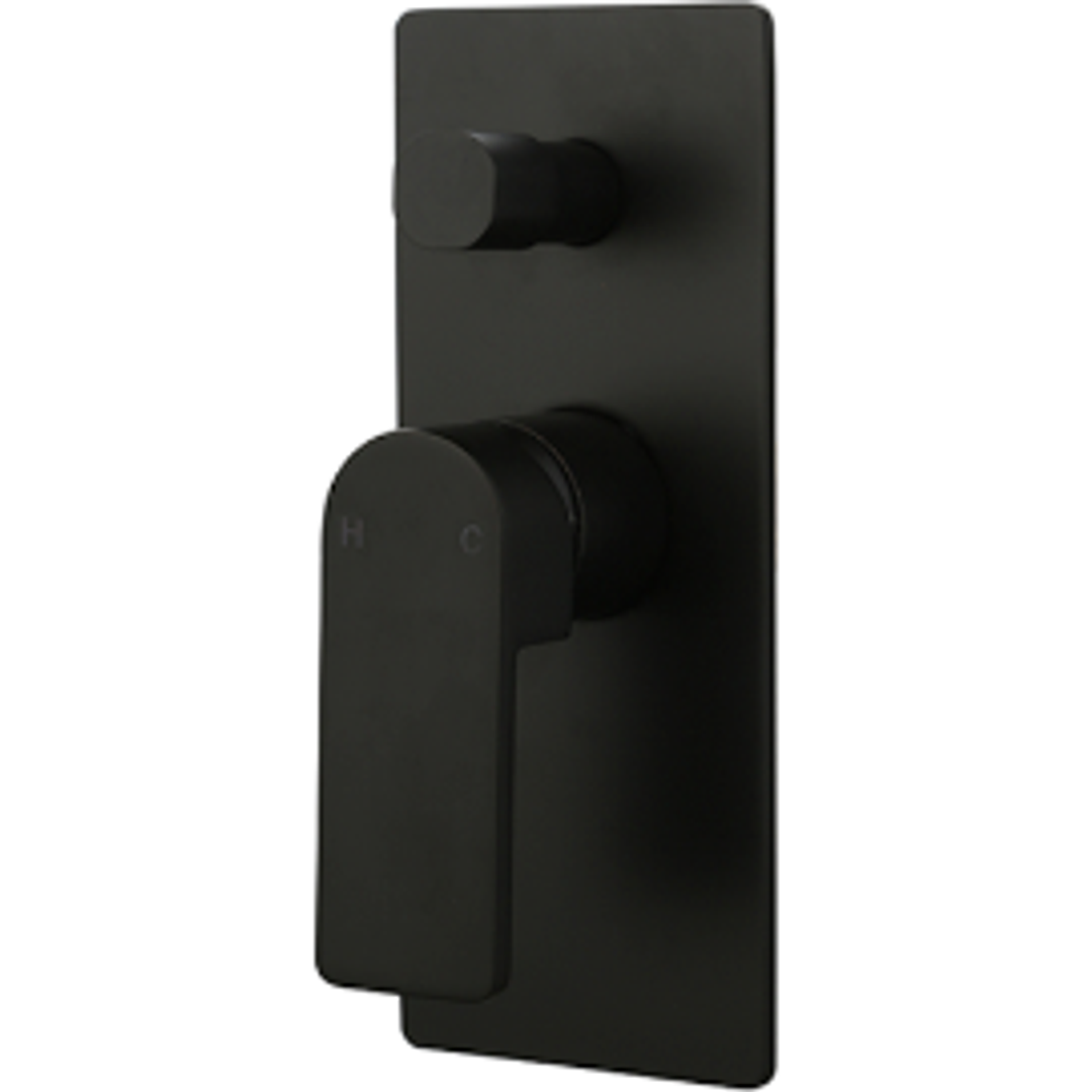 Bella Vista Ikon Flores Wall Mixer With Diverter Matte Black