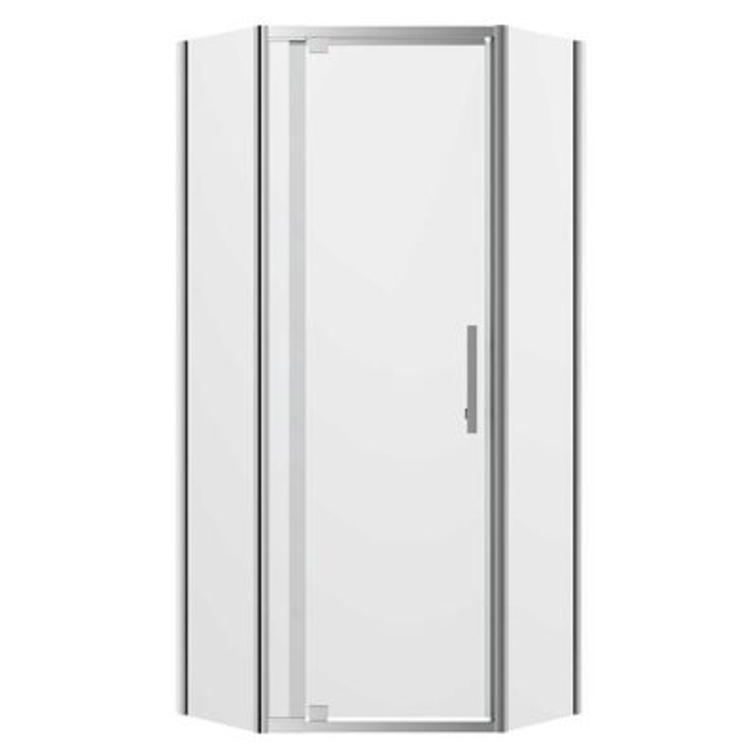 Oceano Louve Angle Pivot Neo Shower Screen Return Chrome 900 X 2000