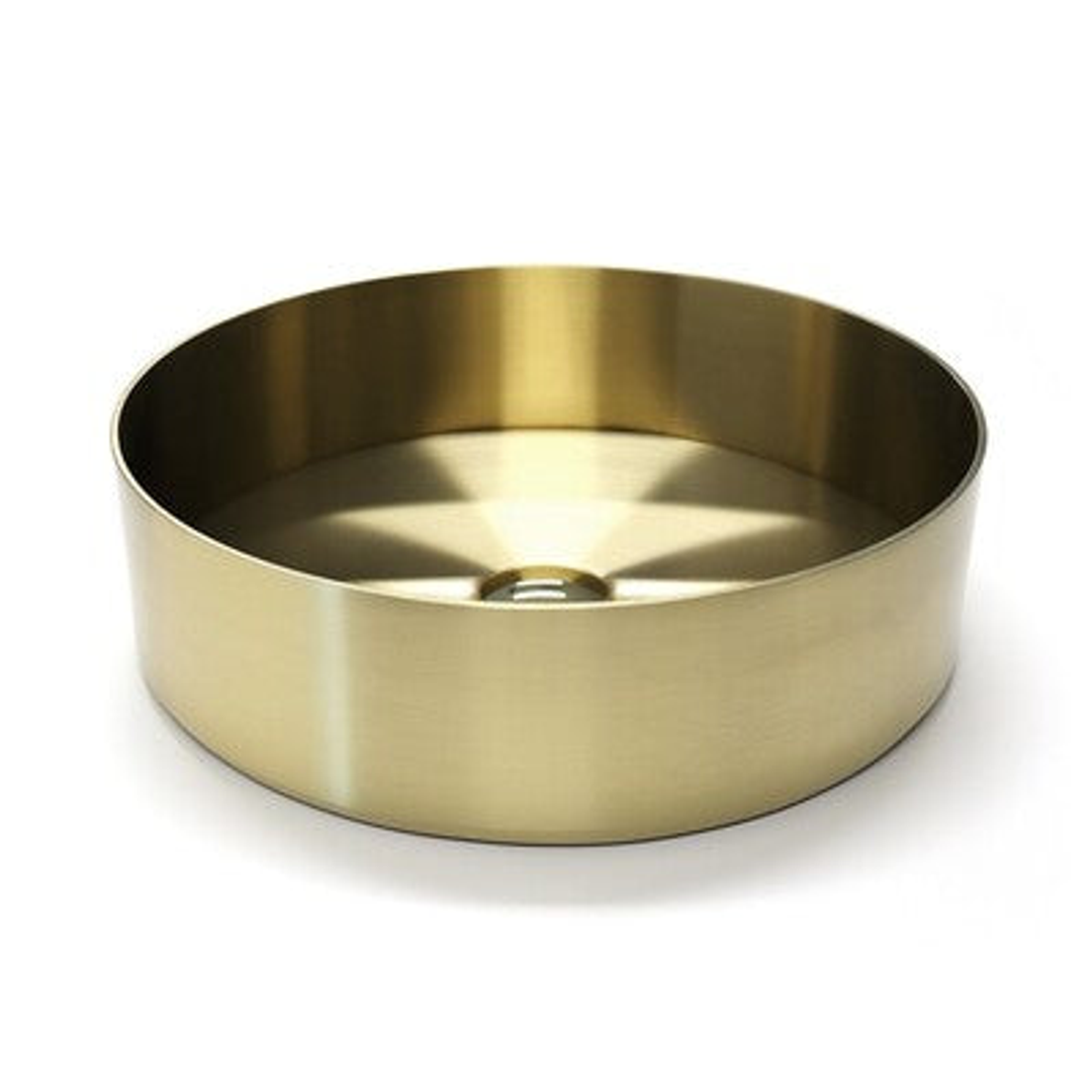 Streamline Venn 400Mm Steel Above Counter Basin Brushed Brass