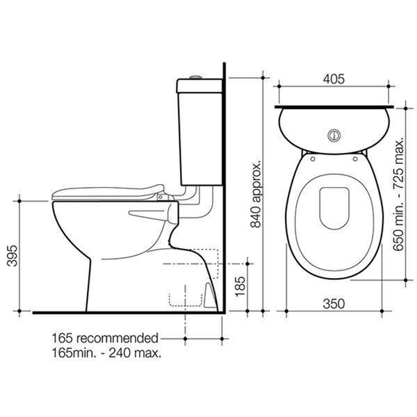Caroma Profile/Trident Connector P Trap Suite S/C Seat White