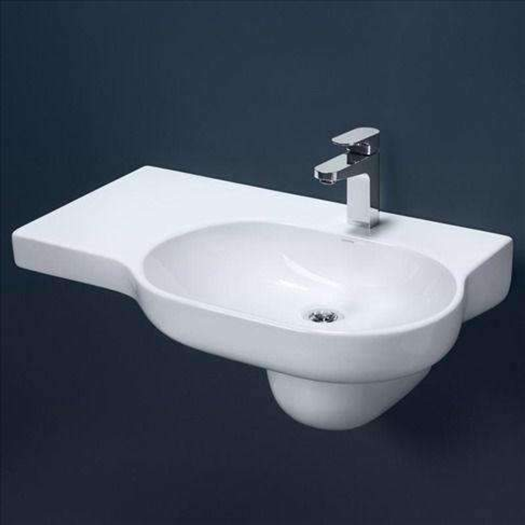 Caroma Opal 720 Wall Basin Right Hand White 1 Tap Hole