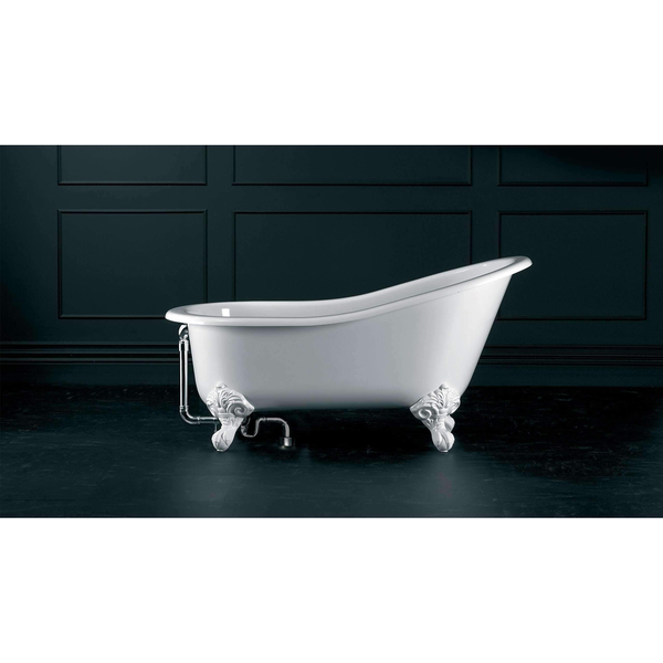 V+A Shropshire Freestanding Bath White Metal Ball & Claw Feet 1537mm