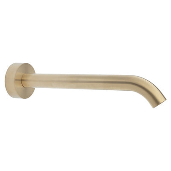 Fienza Kaya Wall Basin/Bath 220mm Outlet Urban Brass With Urban Brass Plate