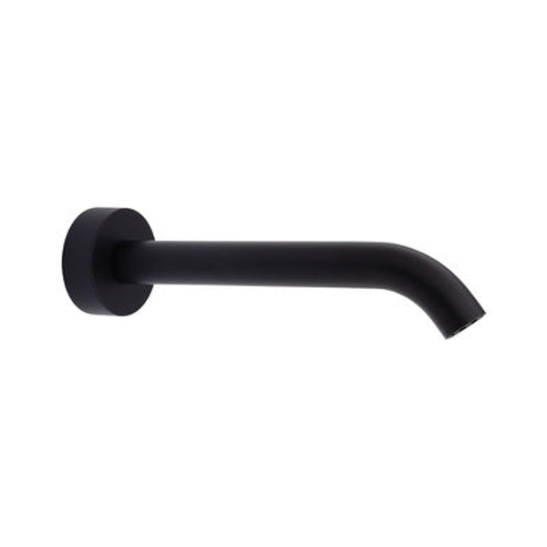 Fienza Kaya Wall Basin/Bath 180mm Outlet Matte Black With Matte Black Plate