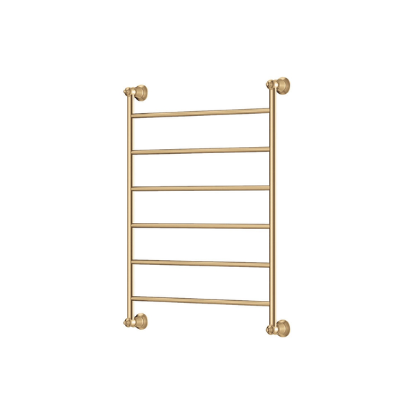 Fienza Lillian Heated Towel Rail 6080 Urban Brass 6 Bars 600 X 808 X 95mm