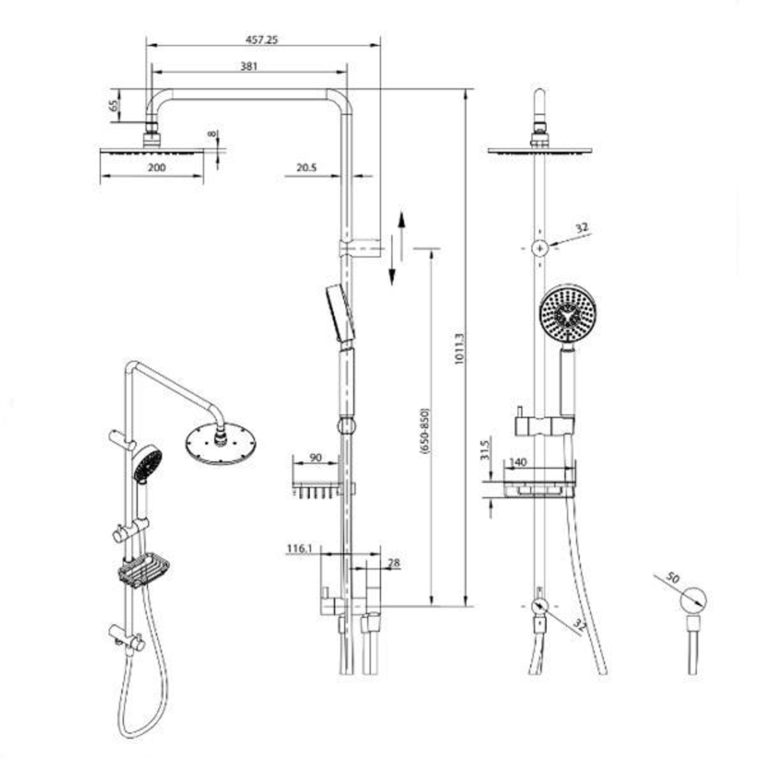 Michelle Multi Function Shower With Soap Basket(Fienza P#:455101A)