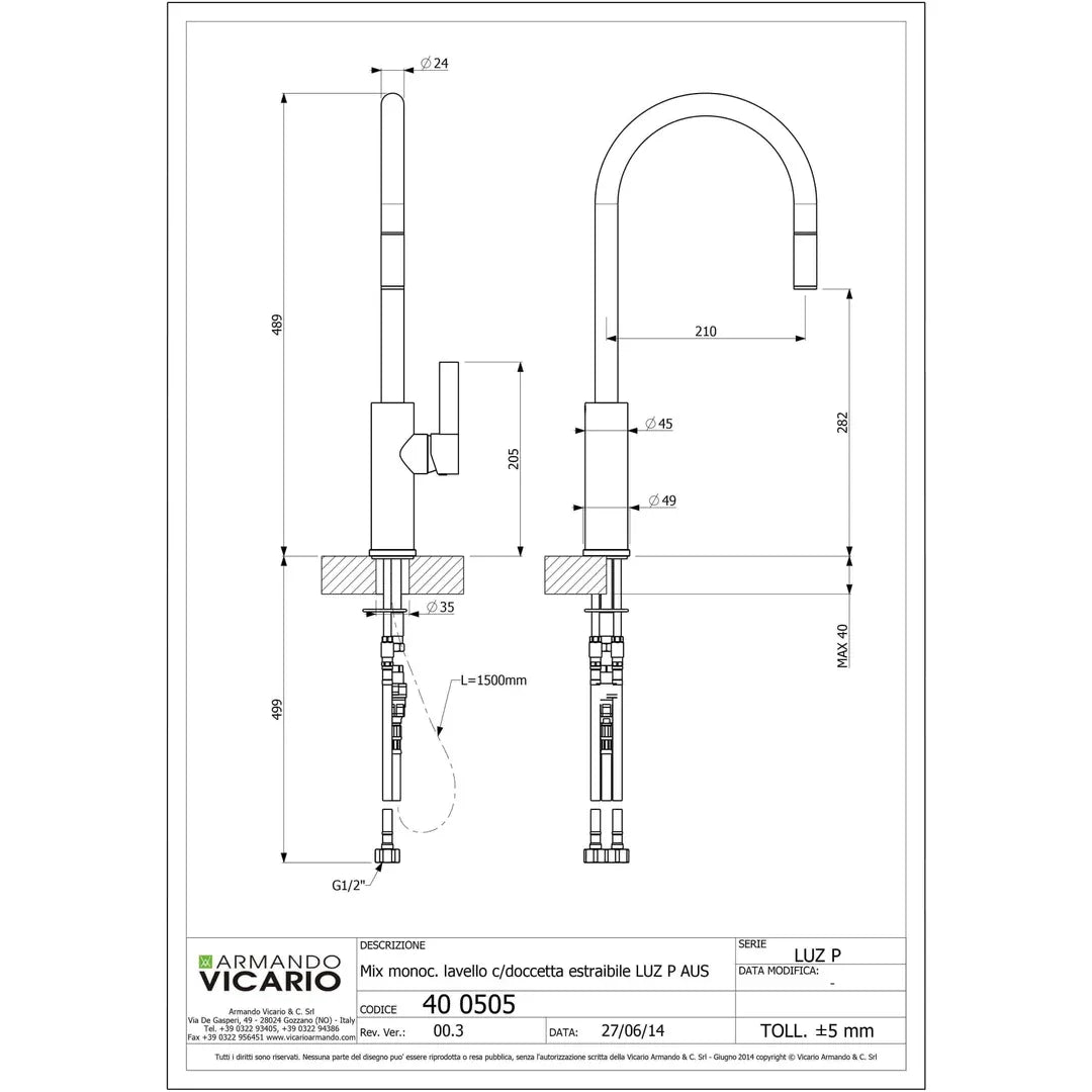 Abey Armando Vicario Luz G/Neck P/Out Mixer Brushed Chrome - Burdens Plumbing