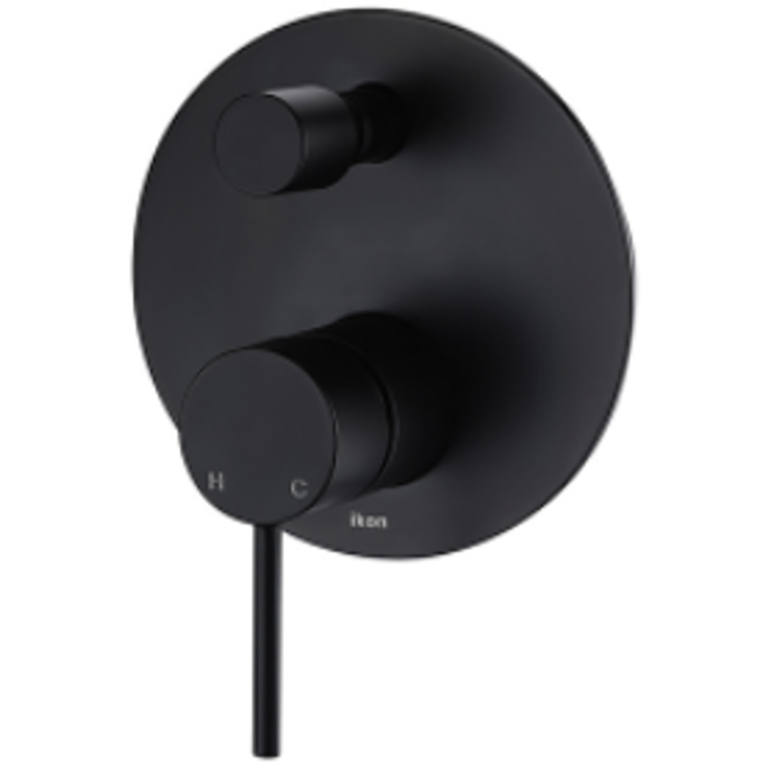 Bella Vista Ikon Hali Wall Mixer With Diverter Matt Black