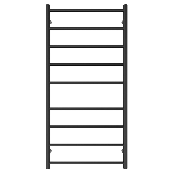 Fienza Isabella Heated Towel Rail 60120 Matte Black 9 Bars 600 X 1200 X 122mm
