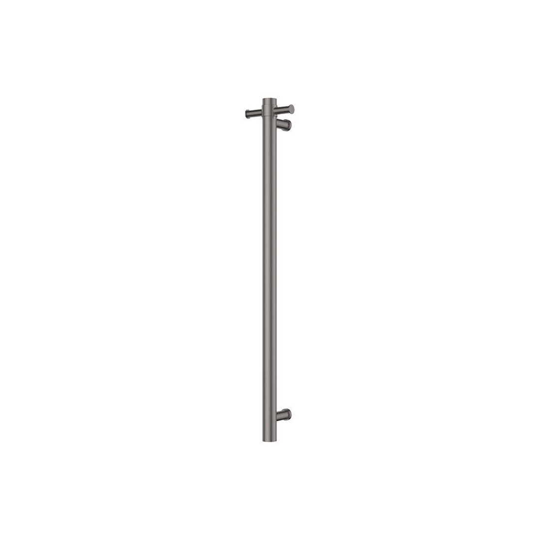 Fienza Isabella Vertical Heated Towel Rail 900 With Optional Hook Gun Metal (1 Bar)